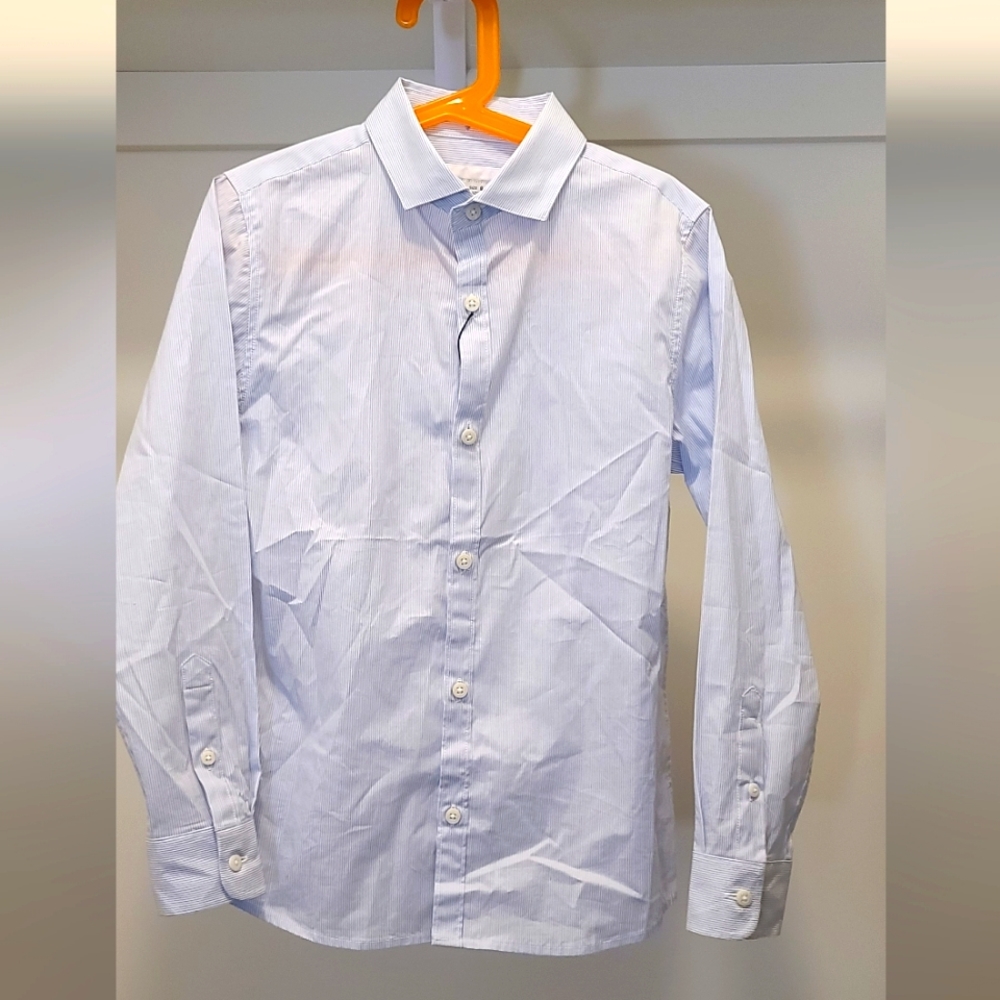 BNWT Zara Light Blue striped tailored Button Down shirt US 9 134cm